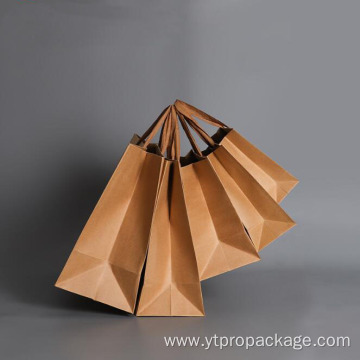 Handles Brown Kraft Paper Bag with Printed Logo